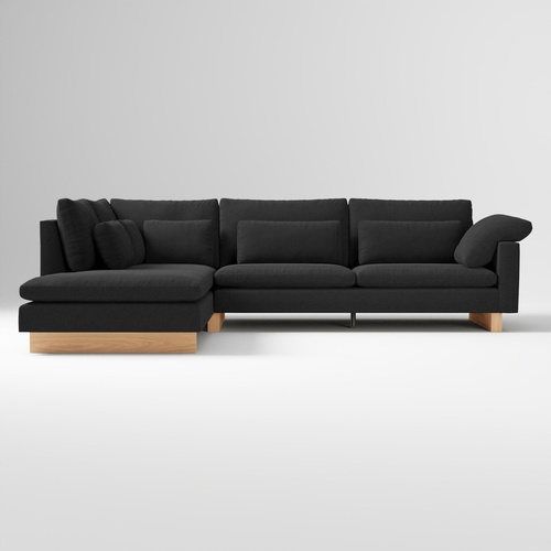 Used West Elm Velvet 2 Piece Sectional for sale on AptDeco