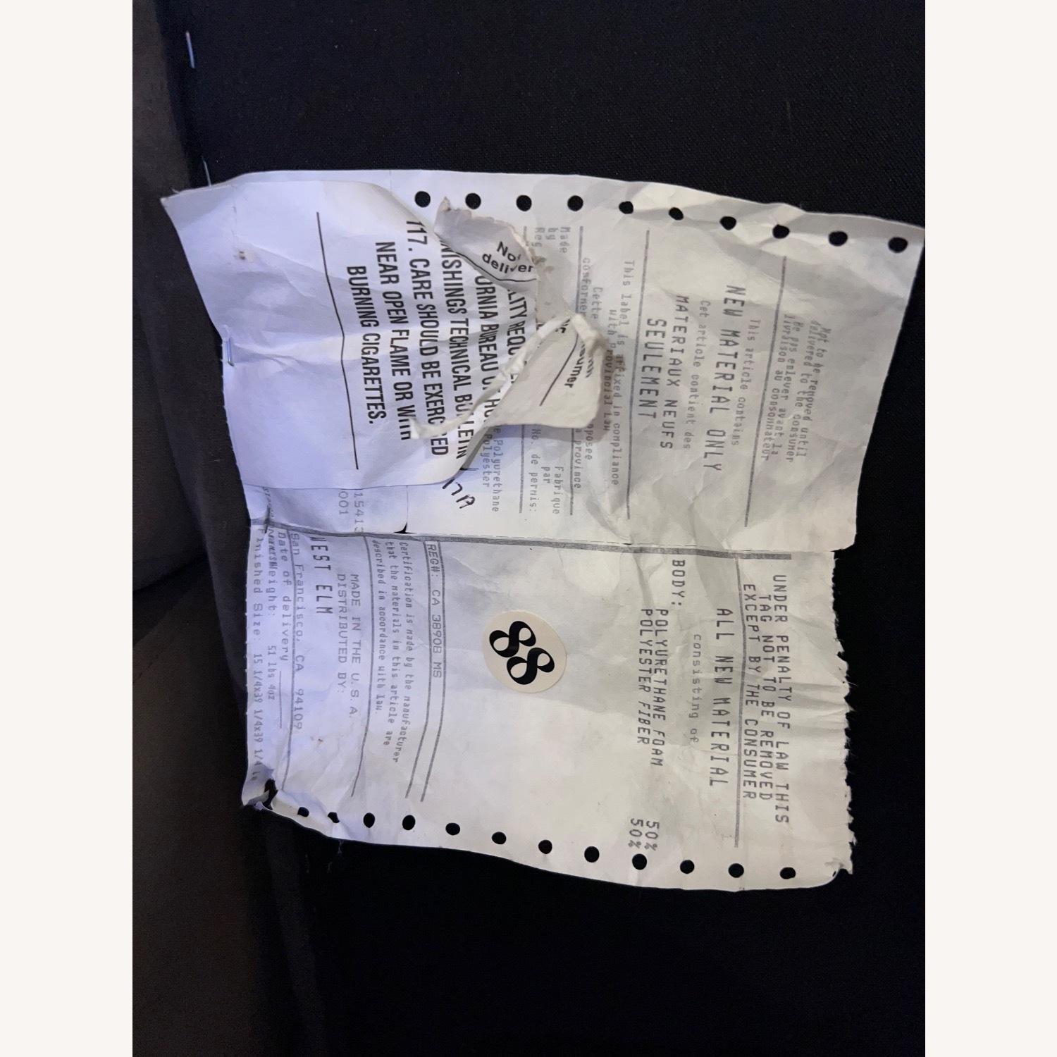 West Elm Tillary Dark Gray Fabric 3+ Piece Sectional - image-6