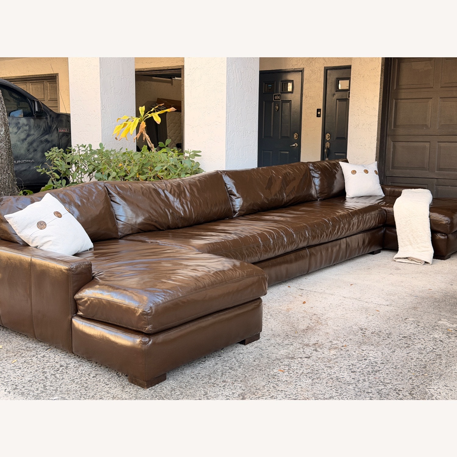 Restoration Hardware Leather Maxwell 3pc Sectional - image-11