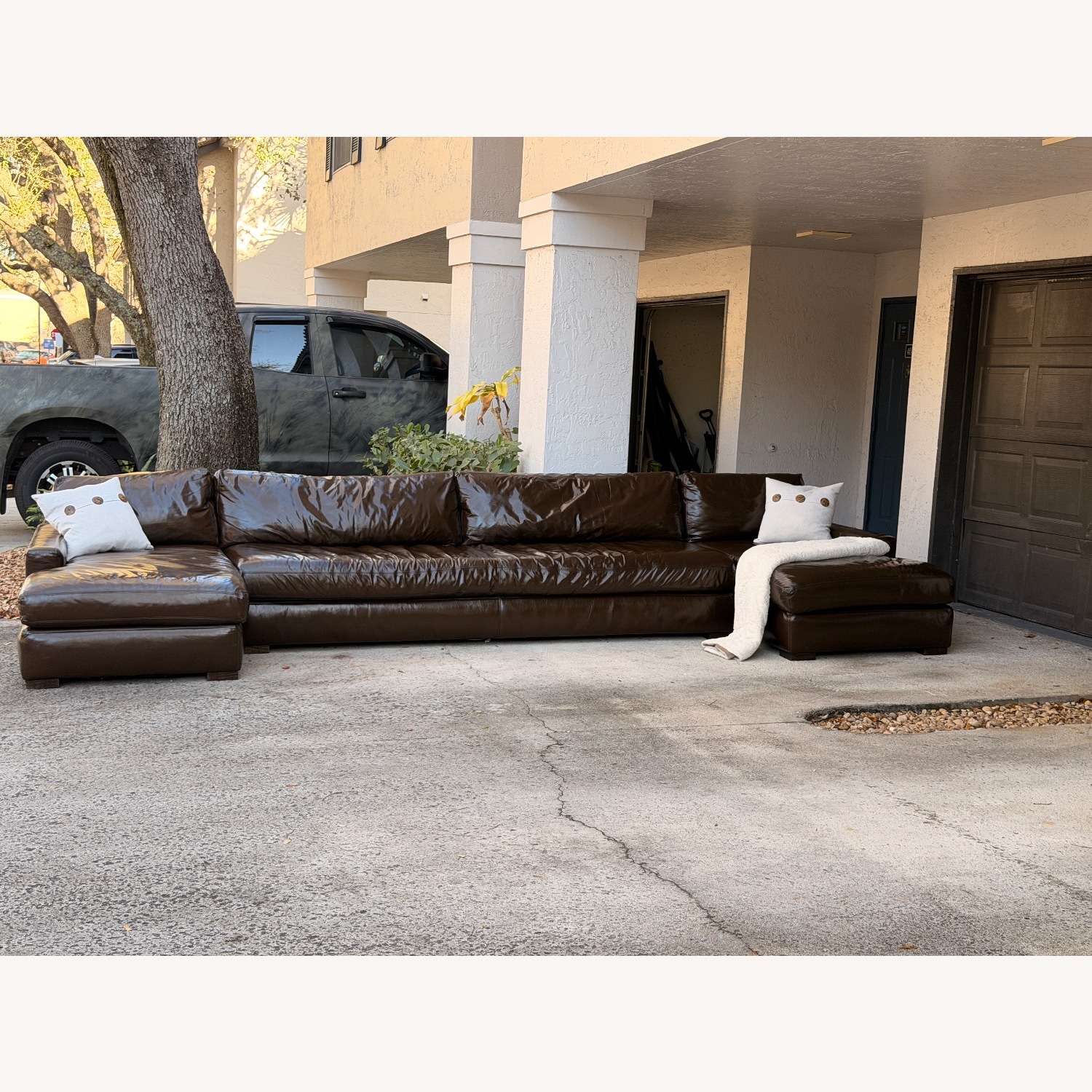 Restoration Hardware Leather Maxwell 3pc Sectional - image-7