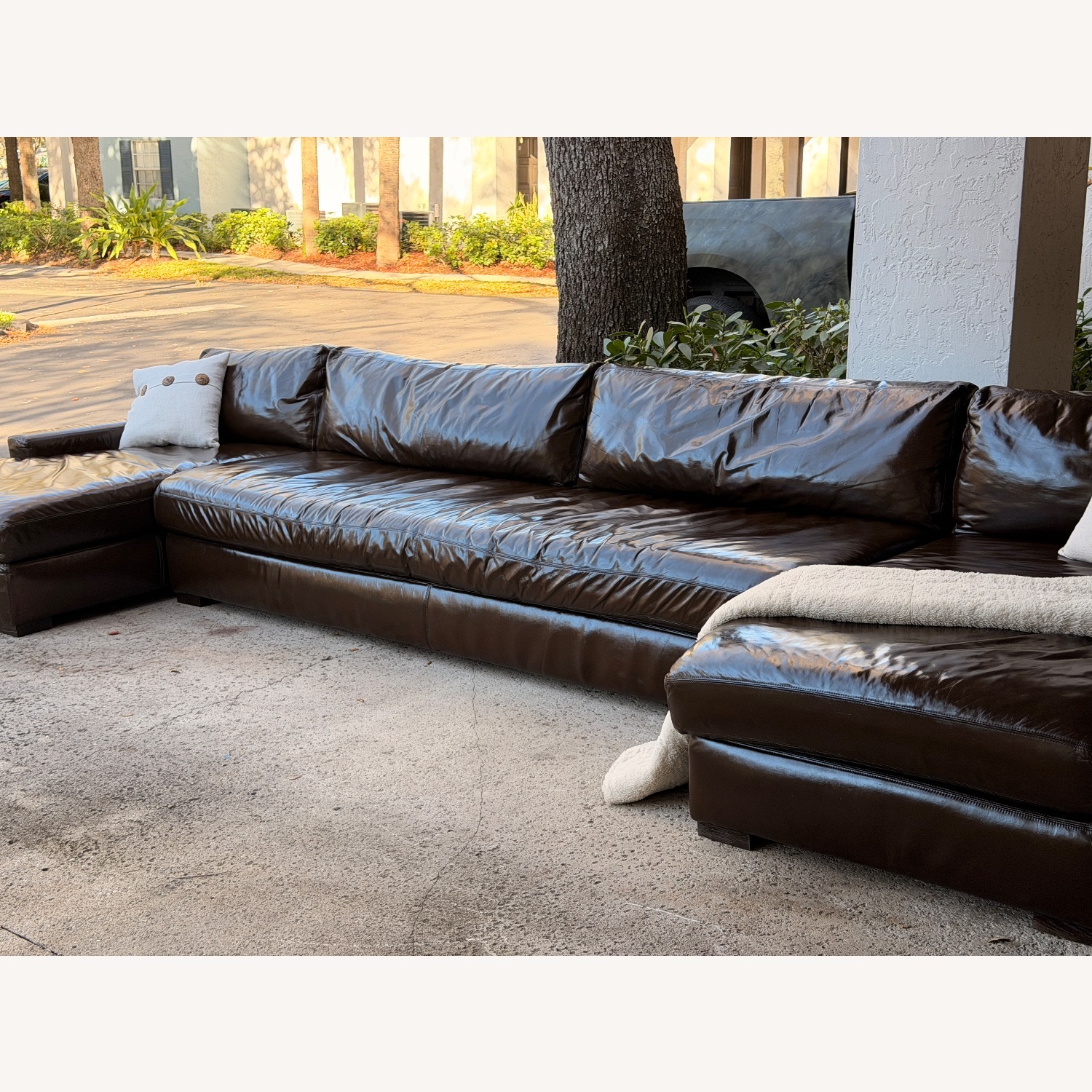 Restoration Hardware Leather Maxwell 3pc Sectional - image-6