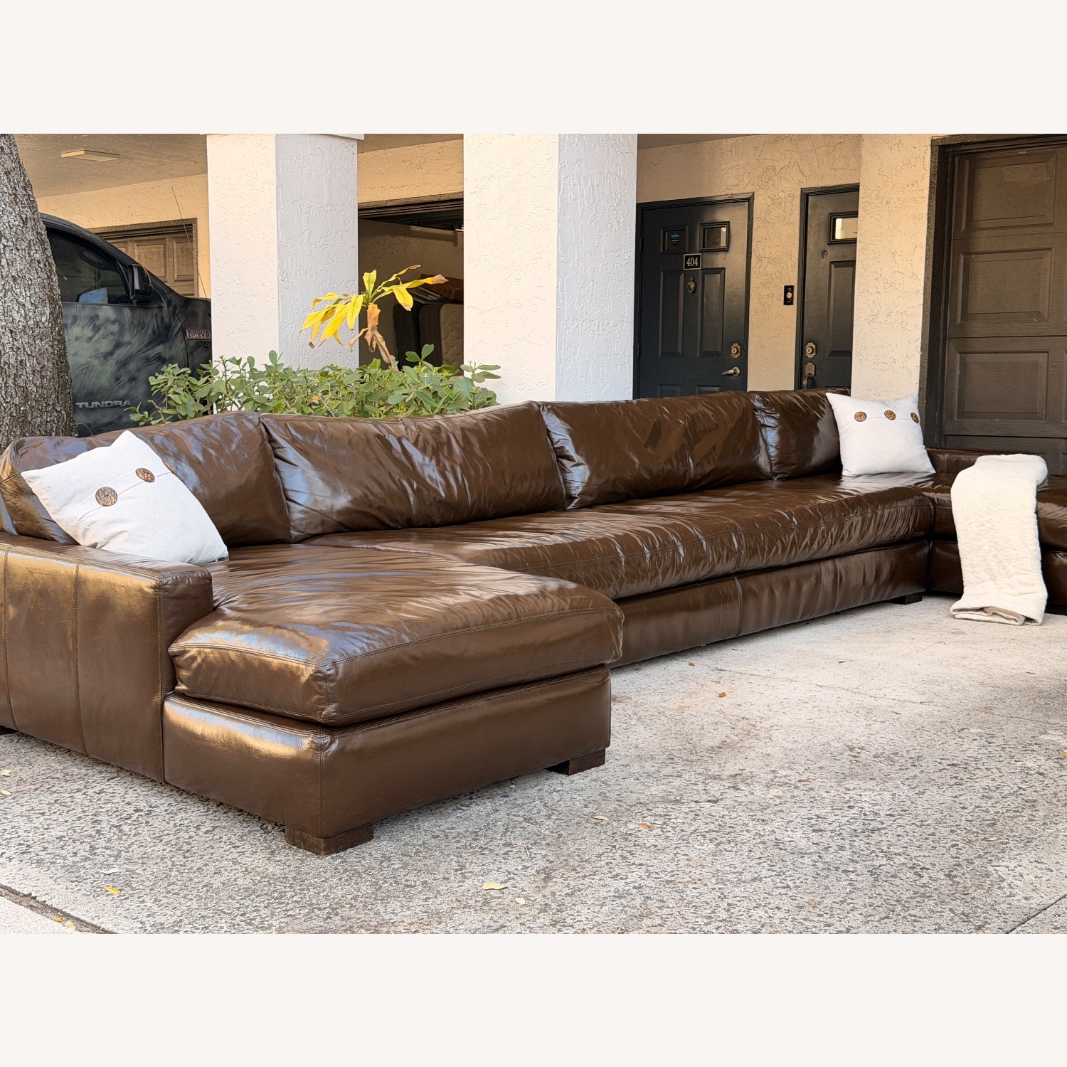 Restoration Hardware Leather Maxwell 3pc Sectional - image-9