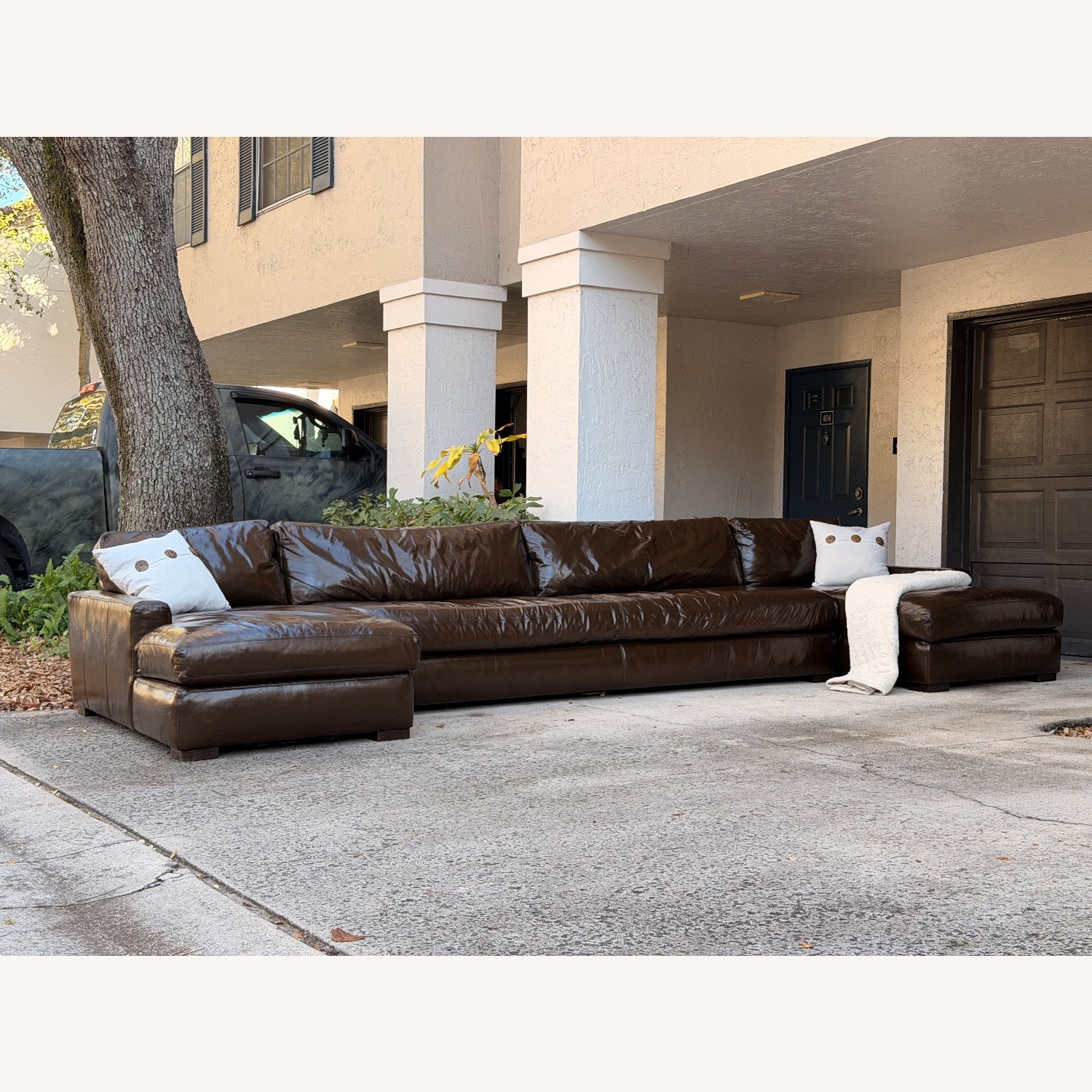 Restoration Hardware Leather Maxwell 3pc Sectional - image-4