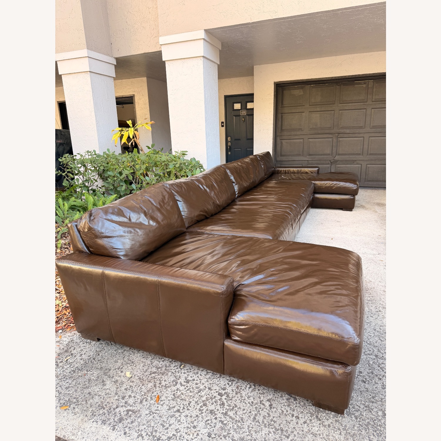 Restoration Hardware Leather Maxwell 3pc Sectional - image-1