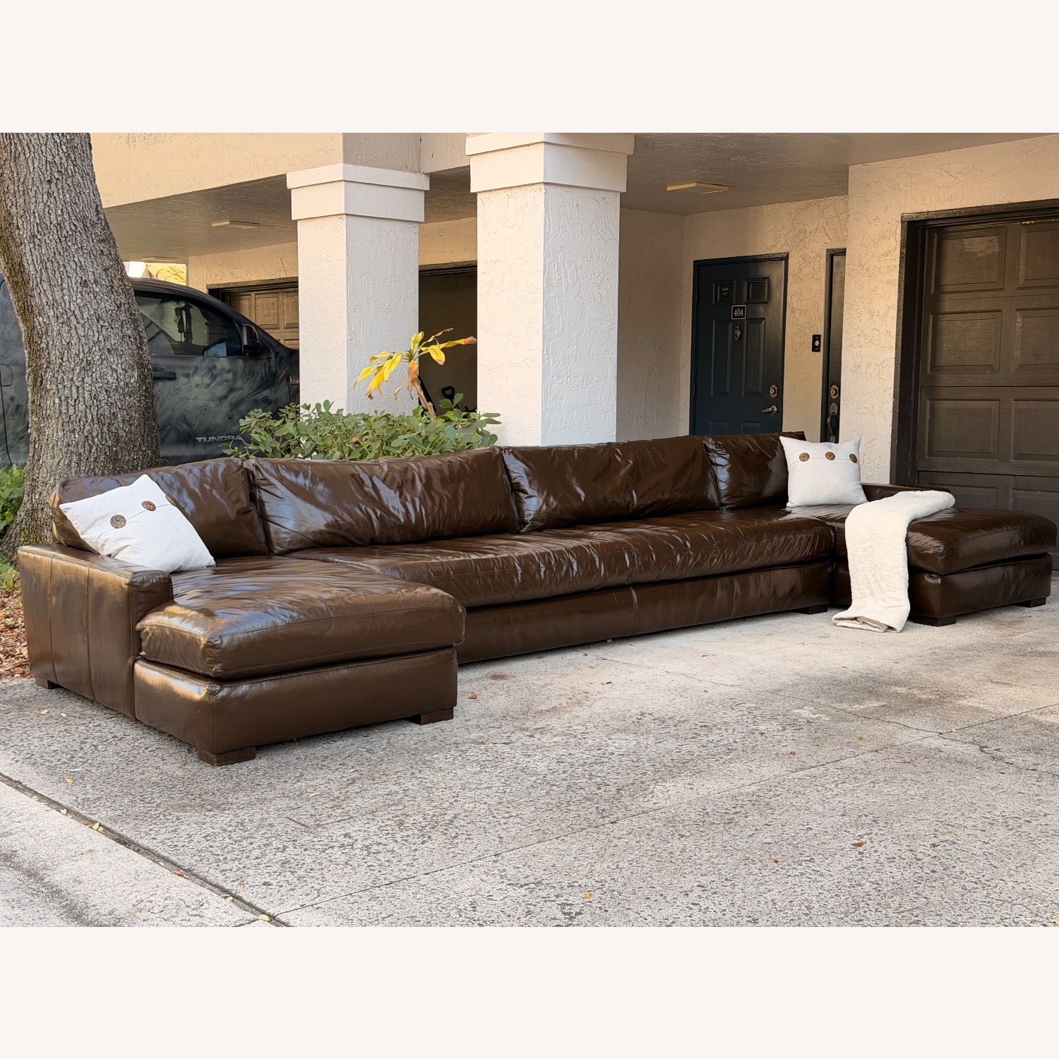 Restoration Hardware Leather Maxwell 3pc Sectional - image-5