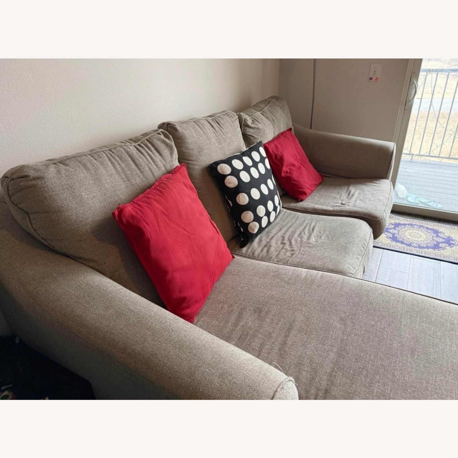 Light Gray Fabric Chaise Lounge - image-2