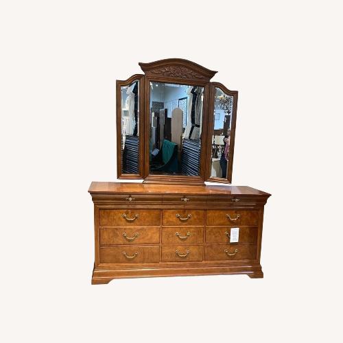 Used Thomasville Birchwood 12-Drawer w Mirror Dresser for sale on AptDeco