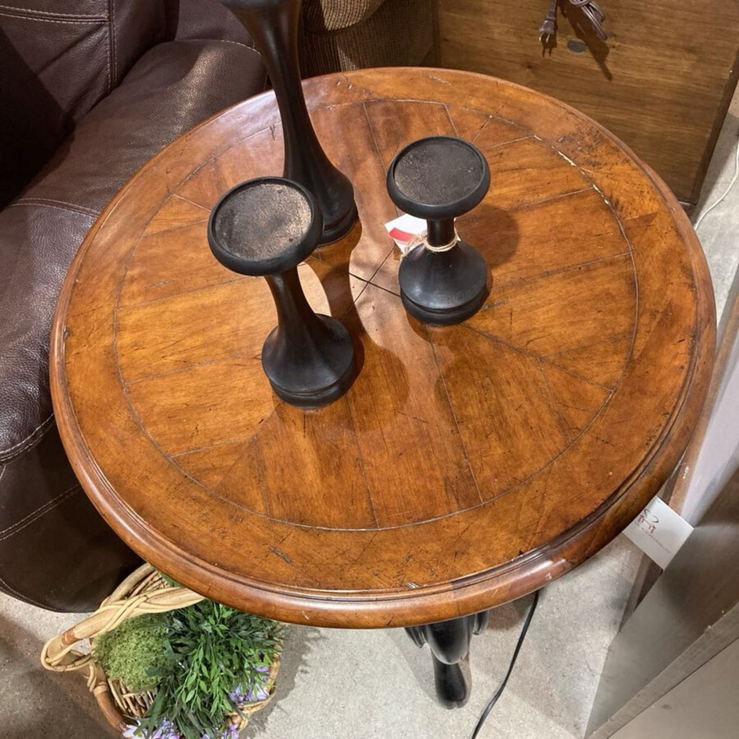 Traditional Solid Wood Parquet Side Table - image-2