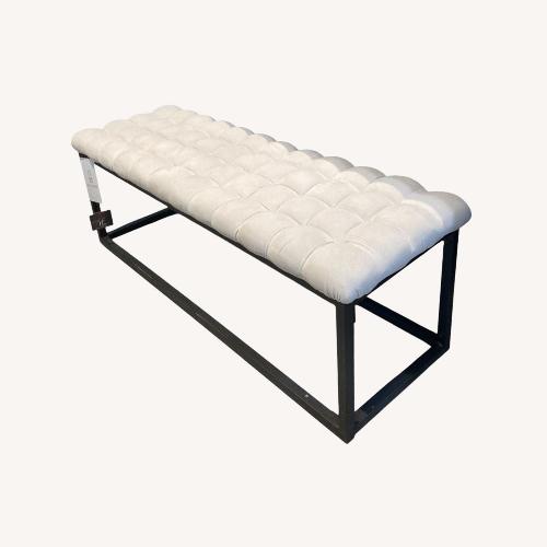 Used Velour Quilted Top Metal Base Bench for sale on AptDeco
