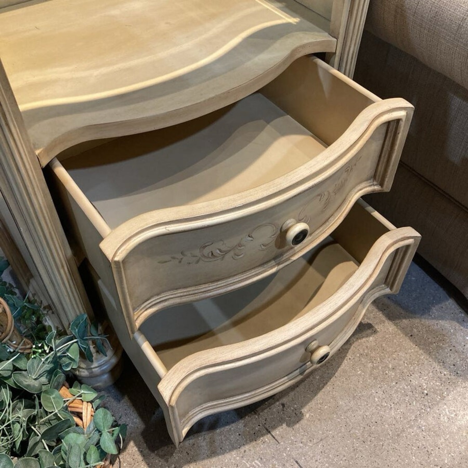 Hooker French Country Glass Top 2-Drawer Nightstand - image-5