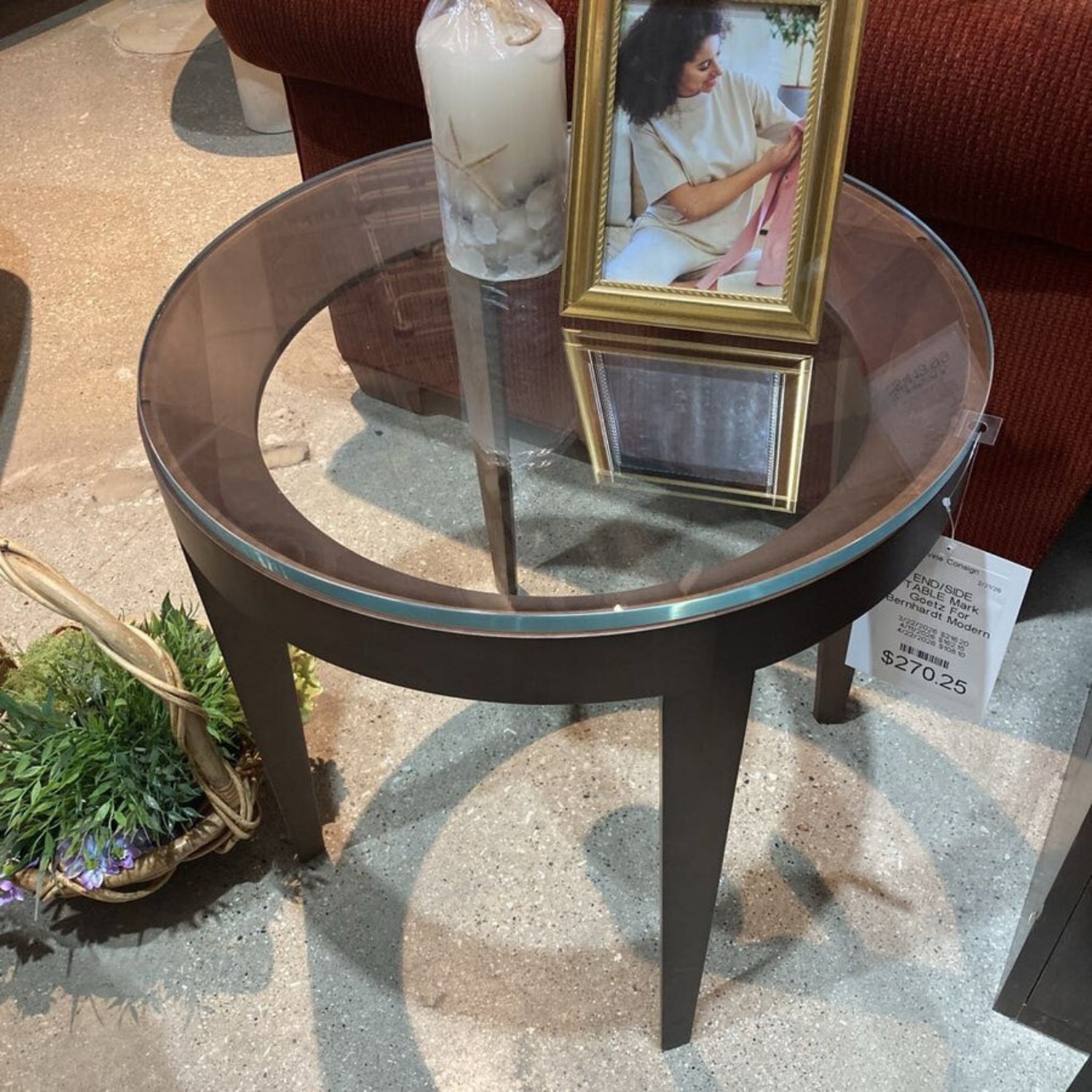 Modern Cirque Glass Top Side Table - image-2