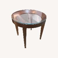 Modern Cirque Glass Top Side Table