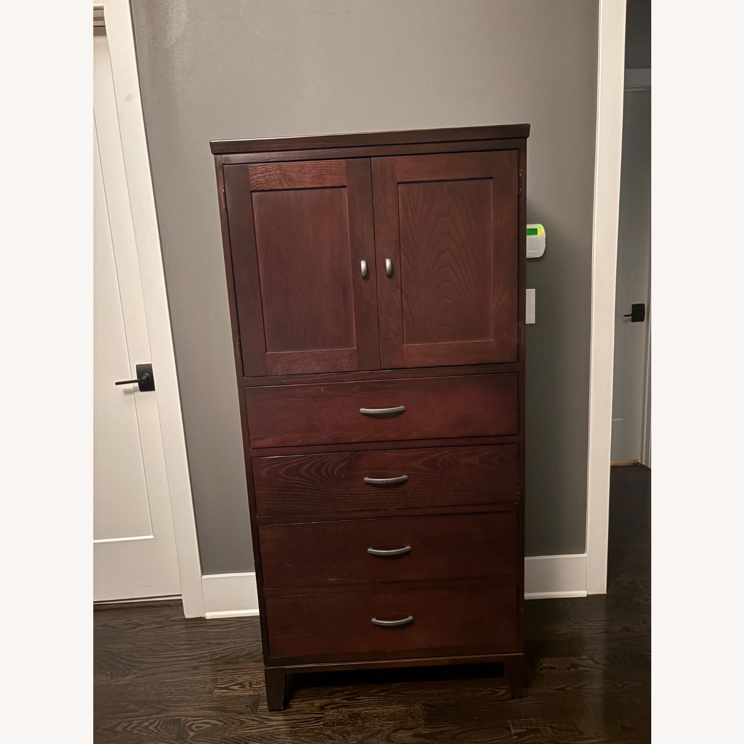 Ethan Allen Horizons Dark Brown Wood Armoire - image-5