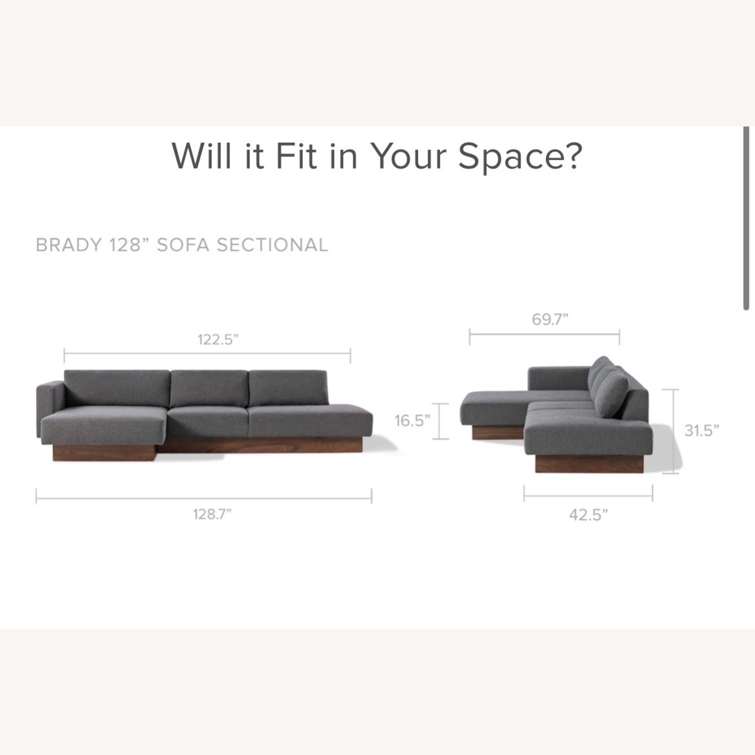 Kardiel Brady Dark Gray Boucle 2 Piece Sectional - image-4