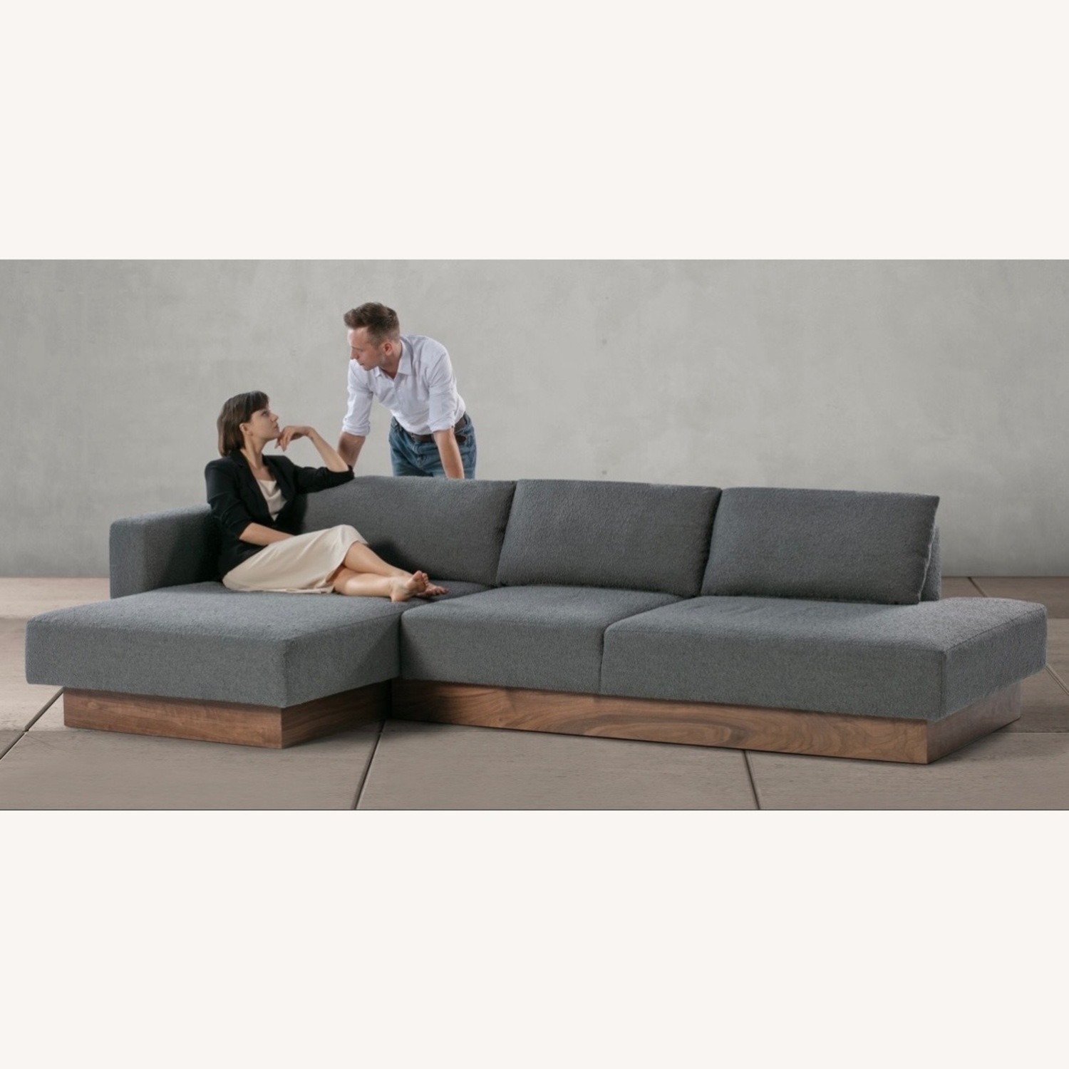 Kardiel Brady Dark Gray Boucle 2 Piece Sectional - image-8