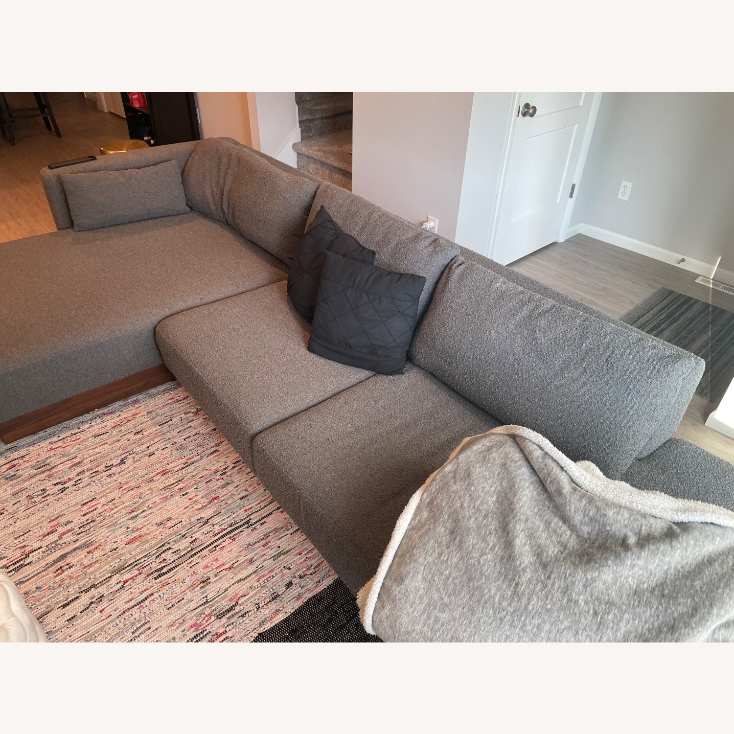 Kardiel Brady Dark Gray Boucle 2 Piece Sectional - image-2