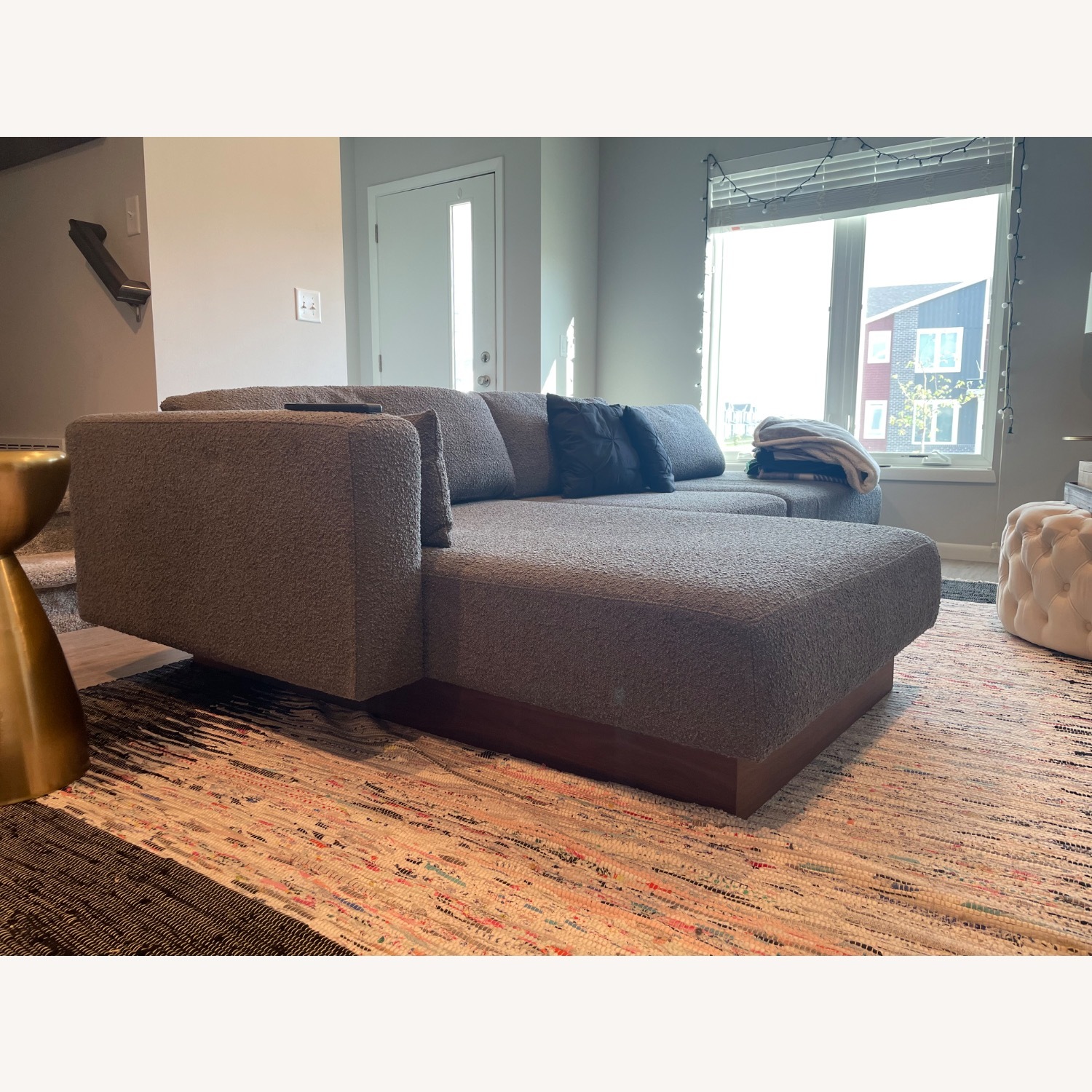 Kardiel Brady Dark Gray Boucle 2 Piece Sectional - image-3