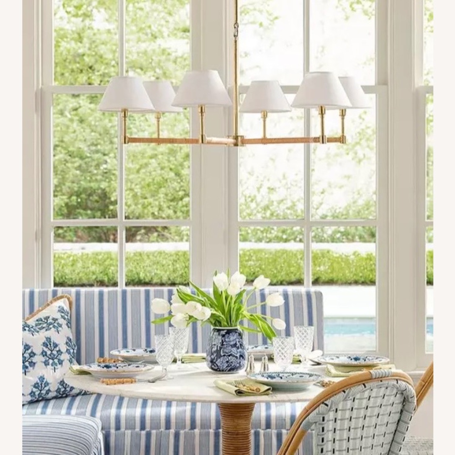 Serena & Lily Larkspur Natural Metal Ceiling Lamp - image-1