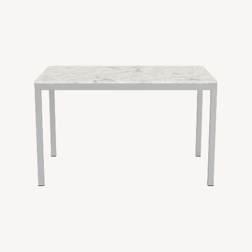 Used Room & Board Parson's White Marble Dining Table for sale on AptDeco
