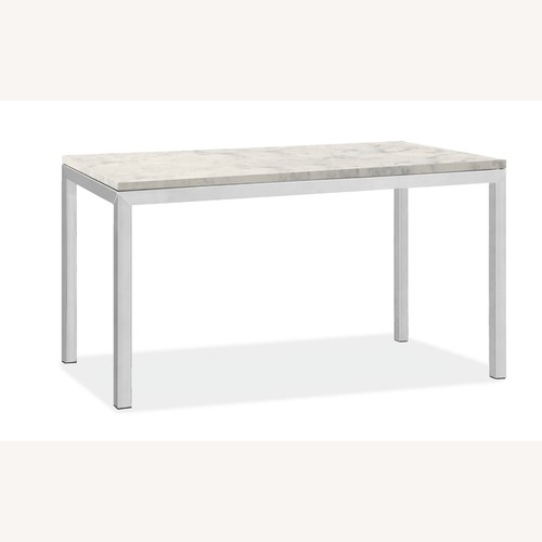 Used Room & Board Parson's White Marble Dining Table for sale on AptDeco