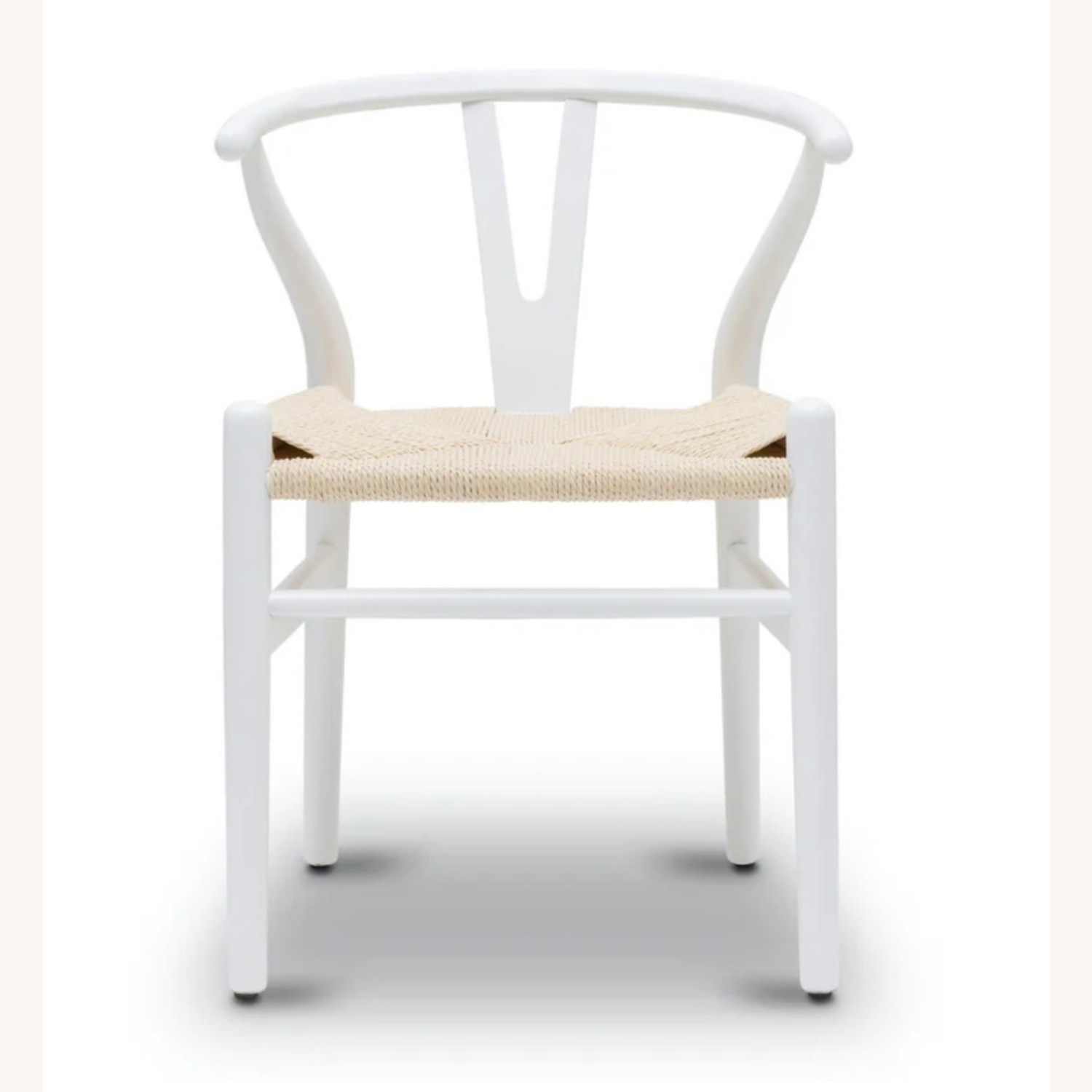 6 Poly and Bark White Wood Dining Chairs - image-0