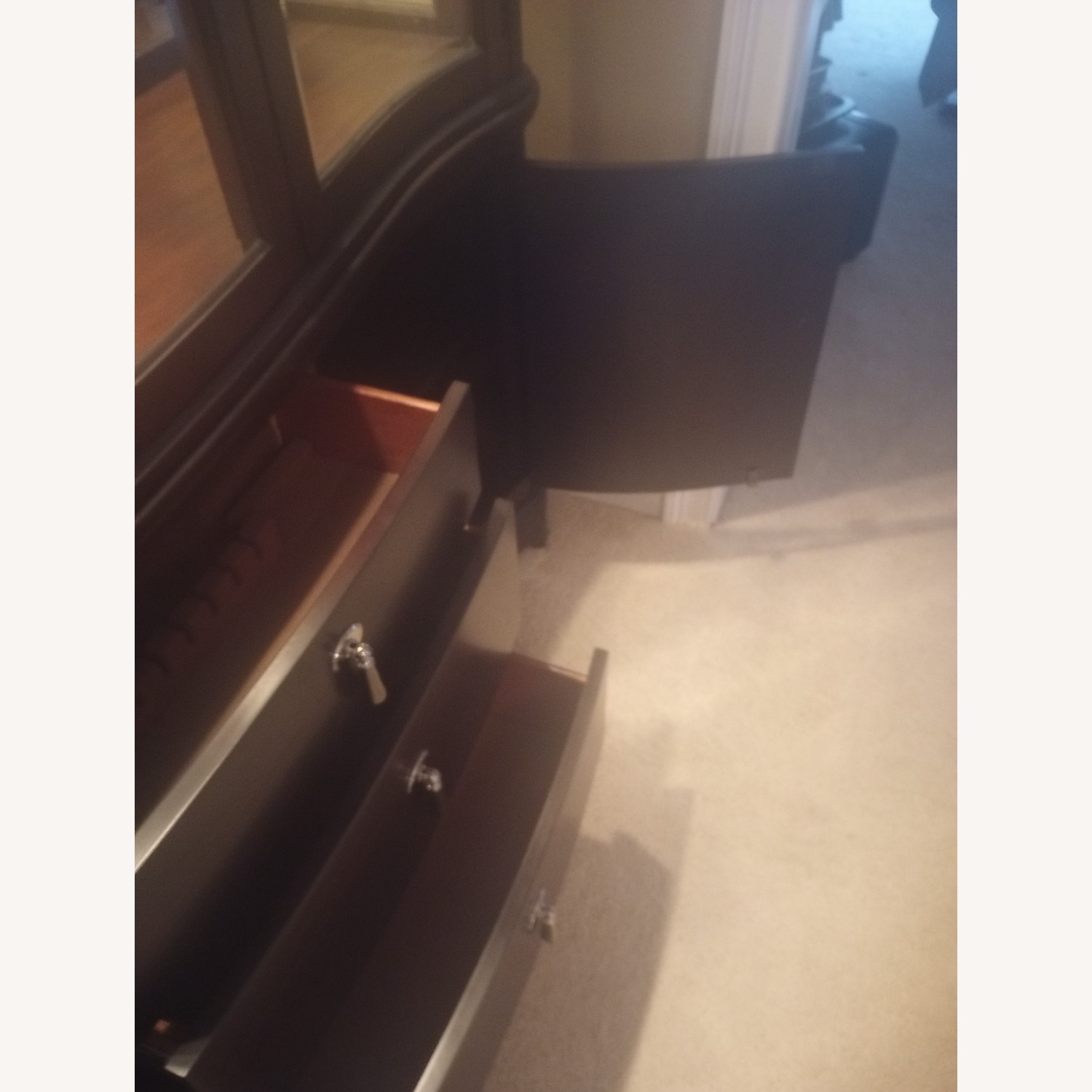 Havertys Dark Brown Wood Wall Unit - image-4