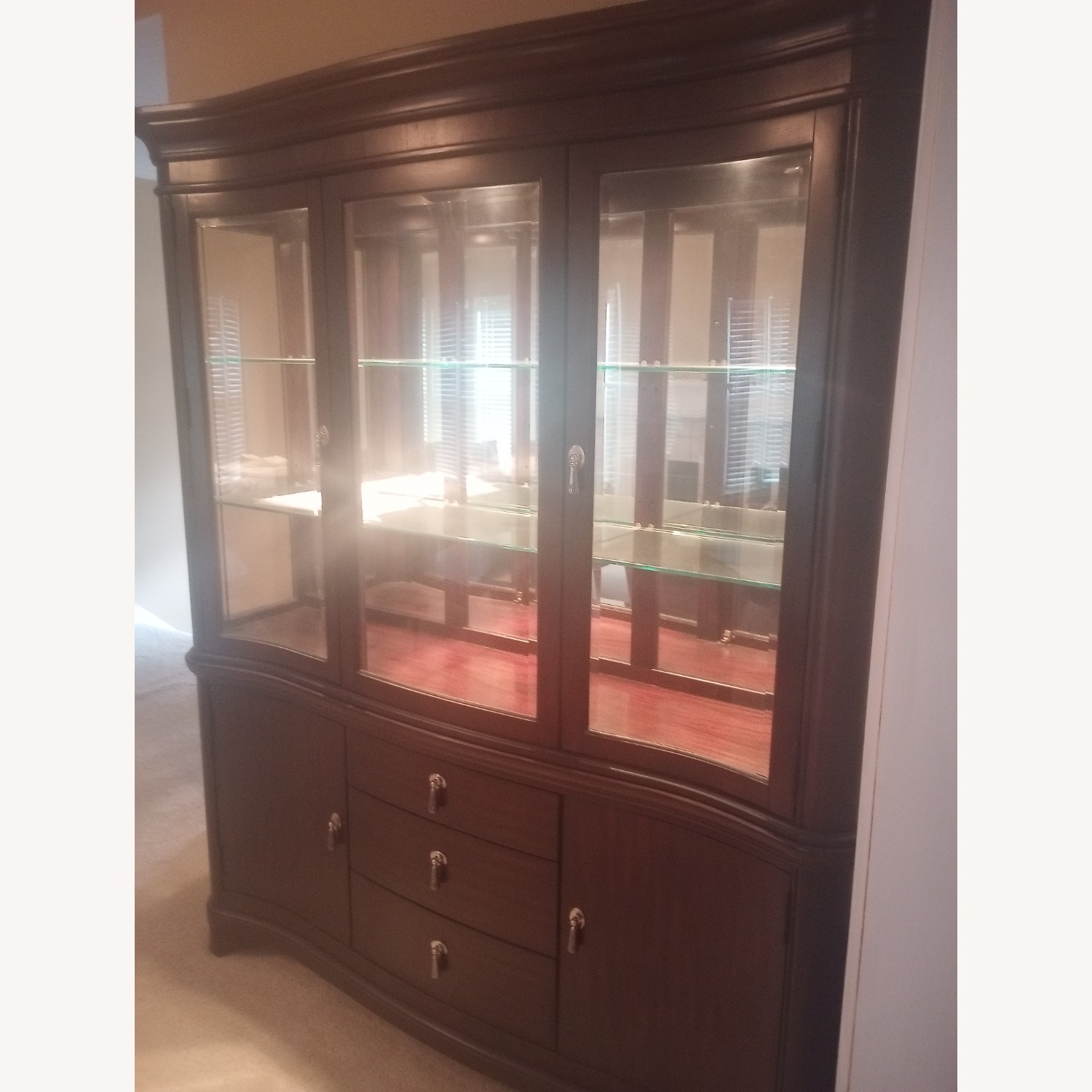 Havertys Dark Brown Wood Wall Unit - image-1