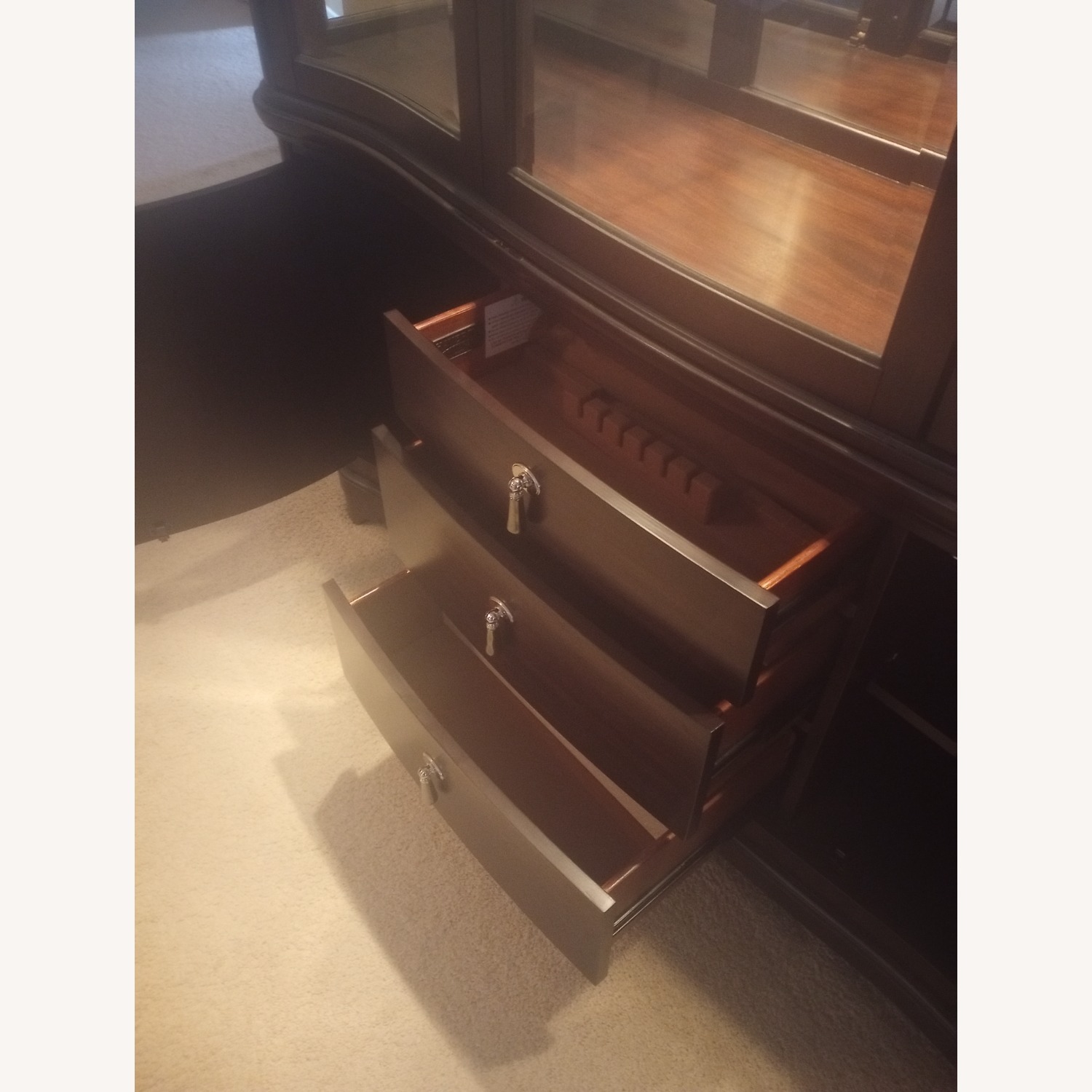 Havertys Dark Brown Wood Wall Unit - image-3