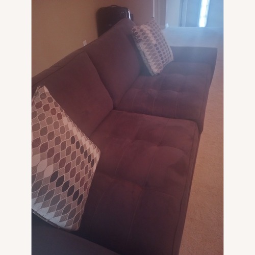 Used Cindy Crawford Home Suede  Fabric Sleeper Sofa for sale on AptDeco