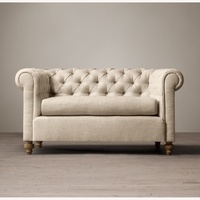 Restoration Hardware 19th C. Chesterfield Natural 2+ Seater Sofa