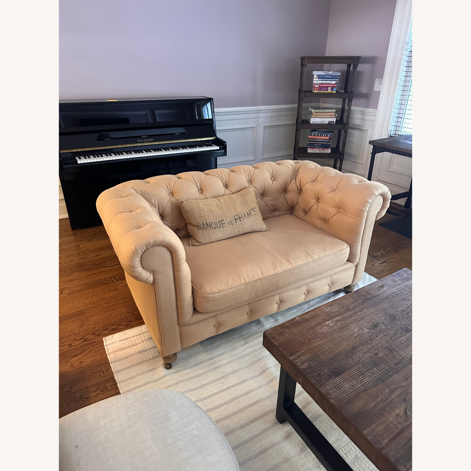 Restoration Hardware 19th C. Chesterfield Natural 2+ Seater Sofa - image-3