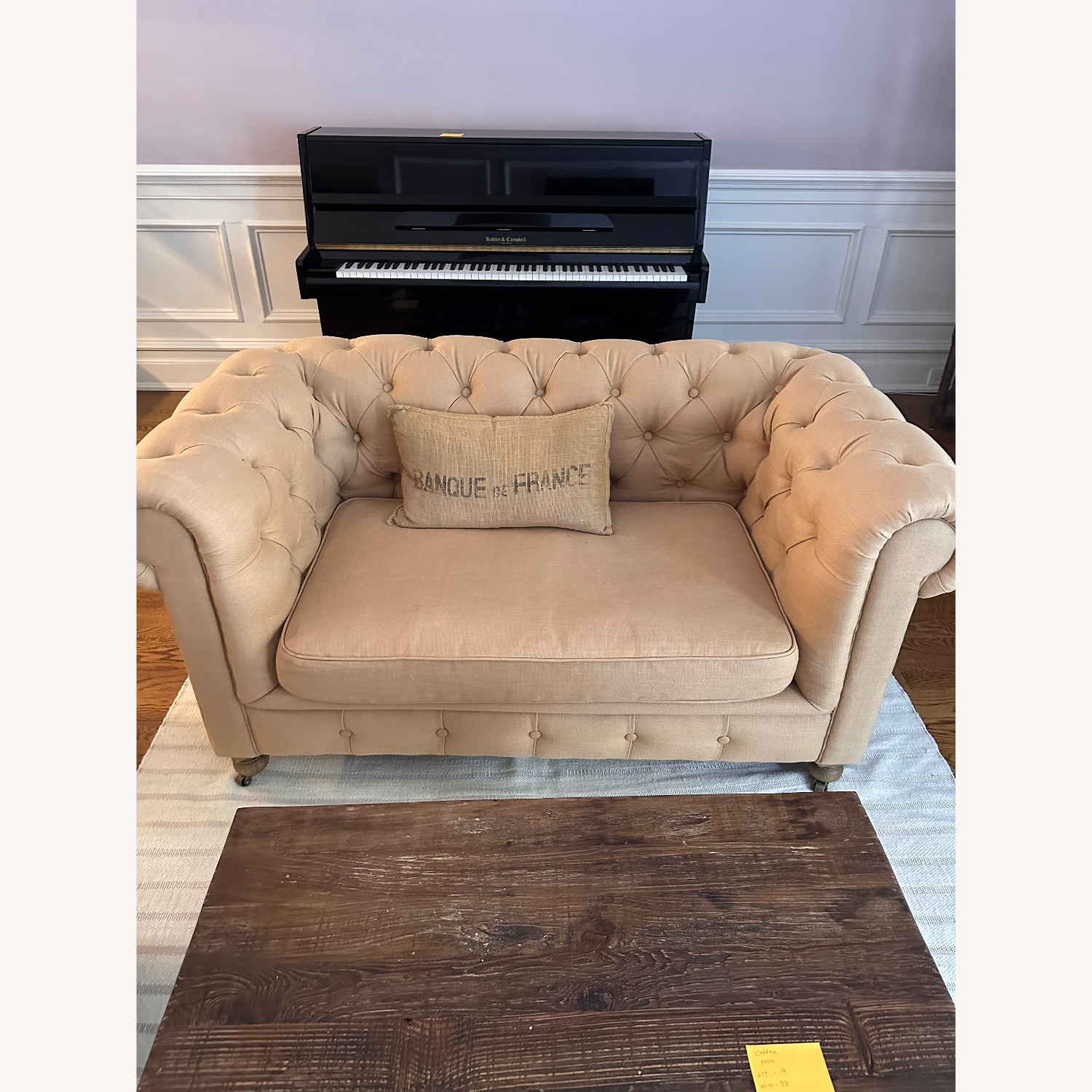 Restoration Hardware 19th C. Chesterfield Natural 2+ Seater Sofa - image-2