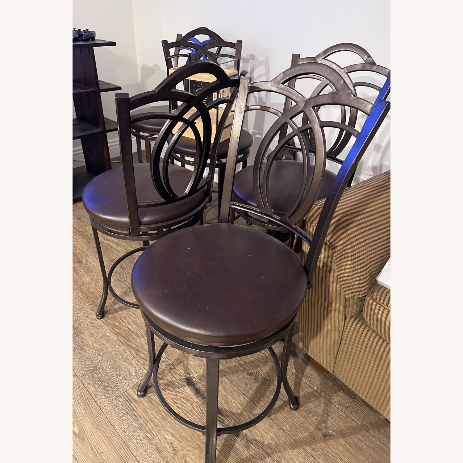 Dark Brown Metal Stools - image-2