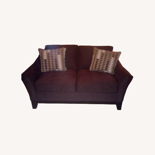 Used Cindy Crawford Home Suede Fabric Loveseat for sale on AptDeco