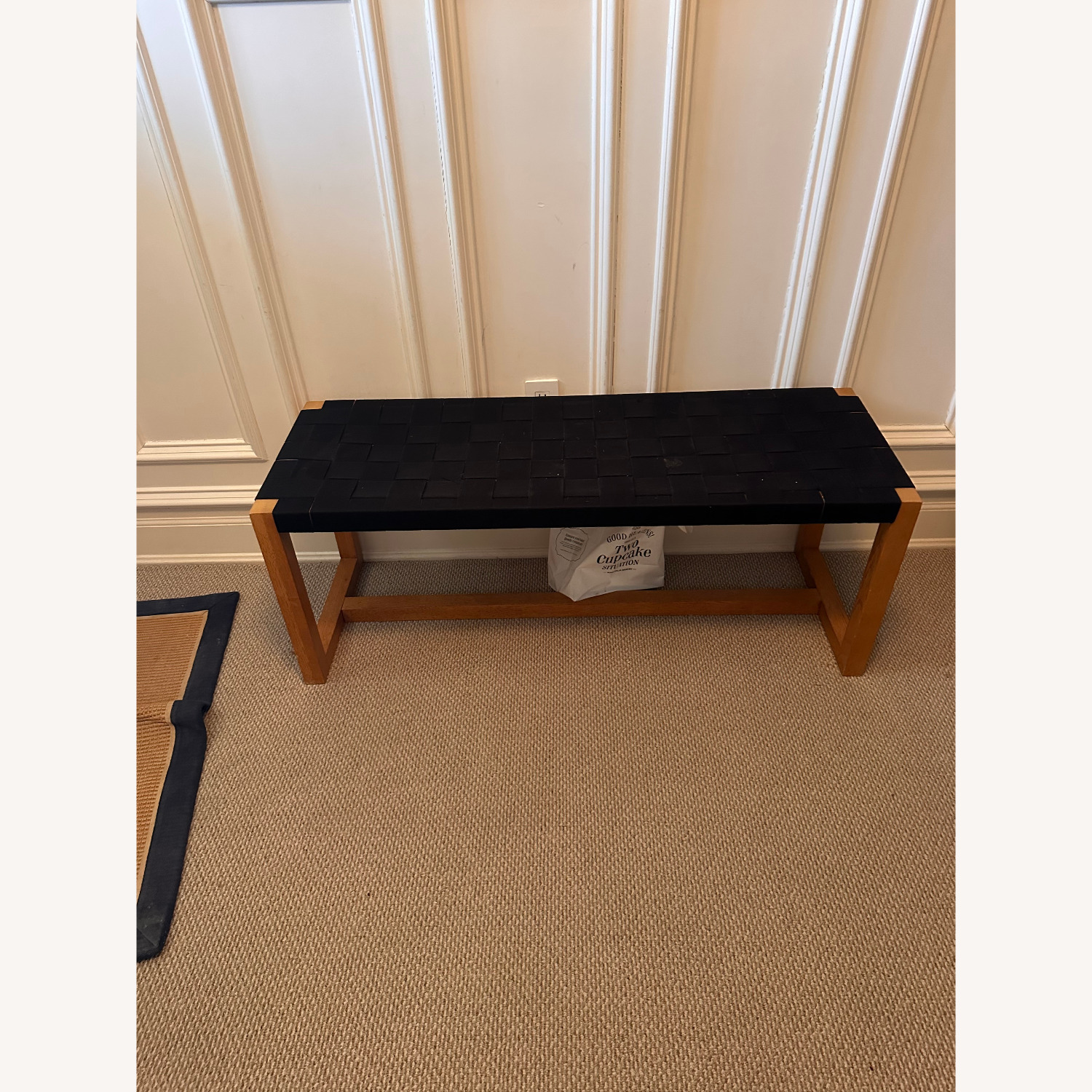 Dark Brown Wood Bench - image-1