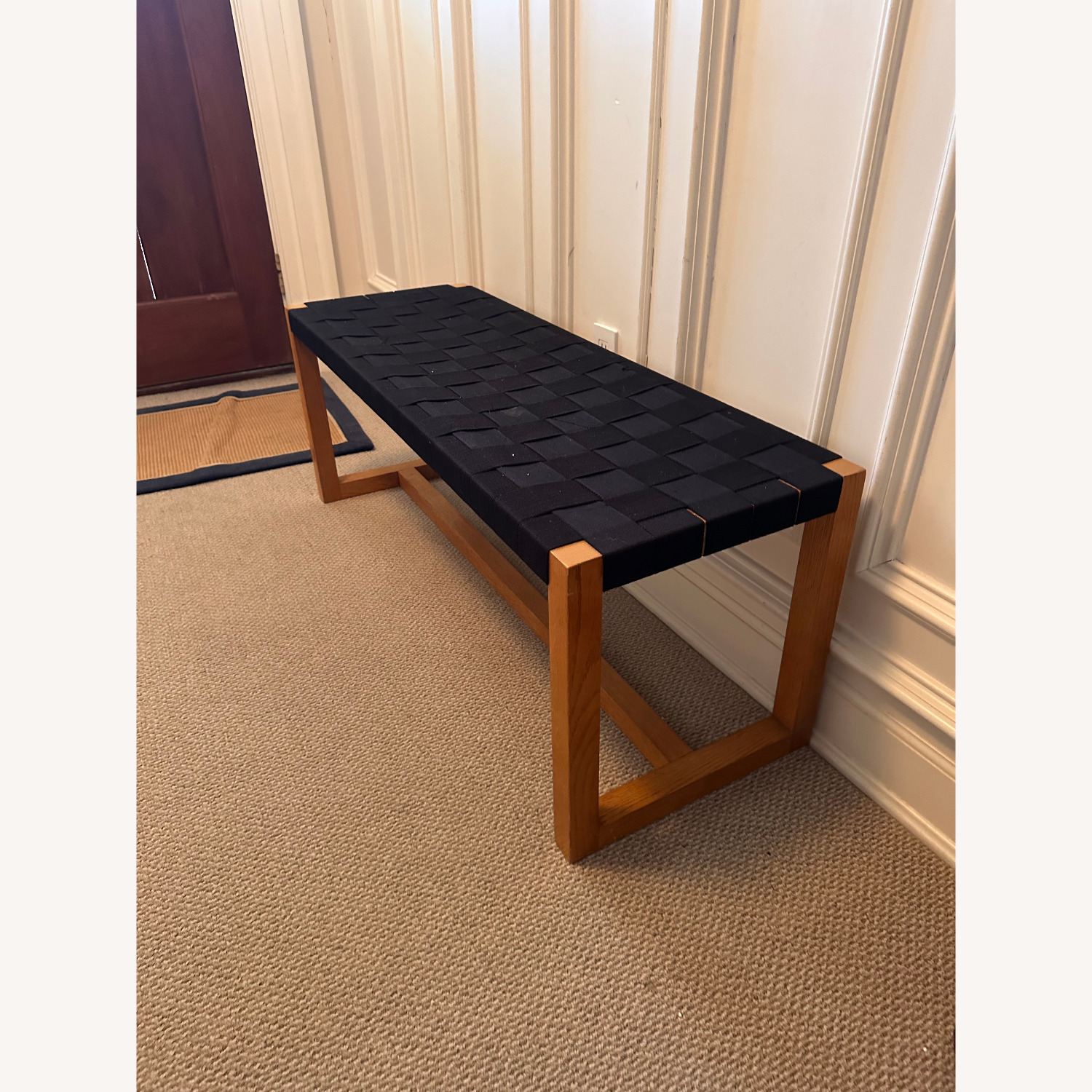 Dark Brown Wood Bench - image-3