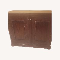 Havertys Dark Brown Wood Expandable Bar Cabinet