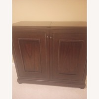 Havertys Dark Brown Wood Expandable Bar Cabinet