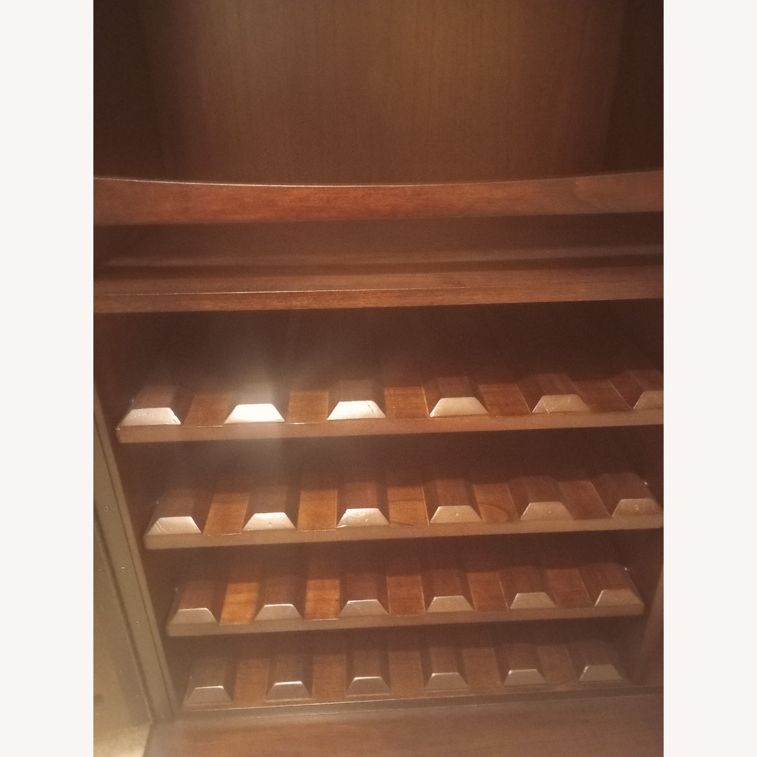 Havertys Dark Brown Wood Expandable Bar Cabinet - image-11