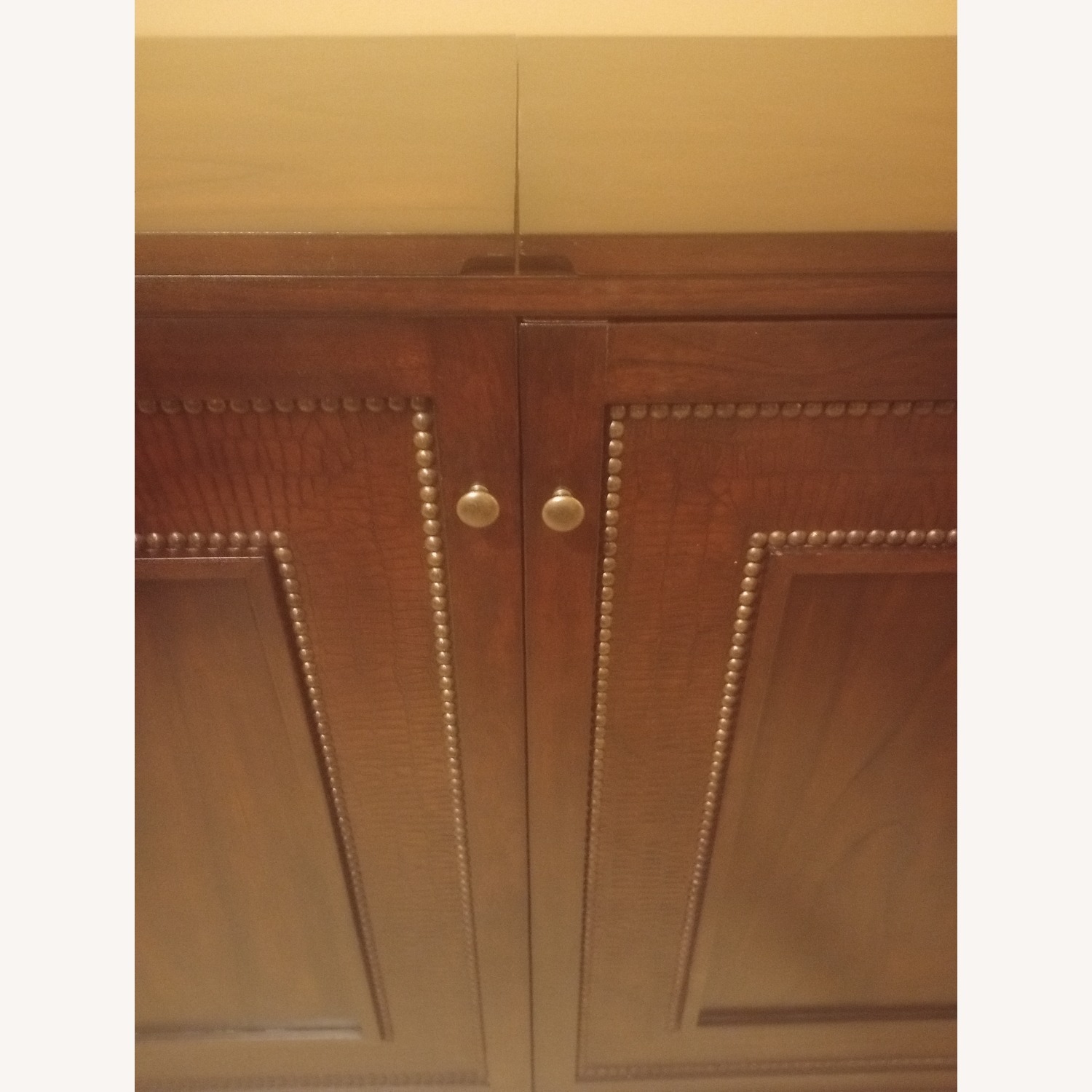 Havertys Dark Brown Wood Expandable Bar Cabinet - image-9