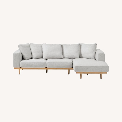 Used West Elm Newport Natural Linen 2 Piece Sectional for sale on AptDeco