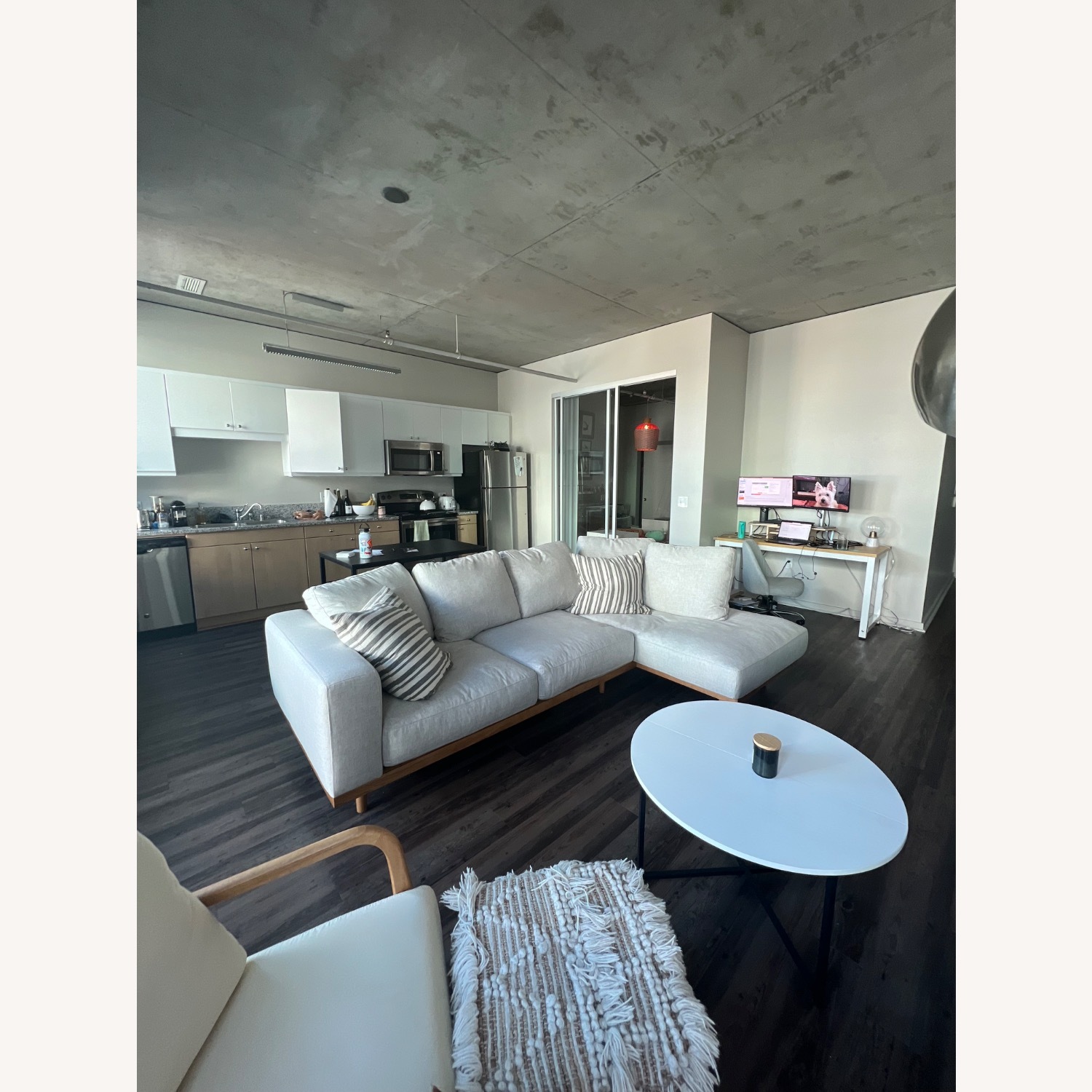 West Elm Newport Natural Linen 2 Piece Sectional - image-5