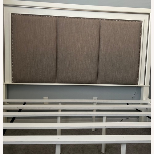 Used Manhattan White Platform Storage Bed for sale on AptDeco