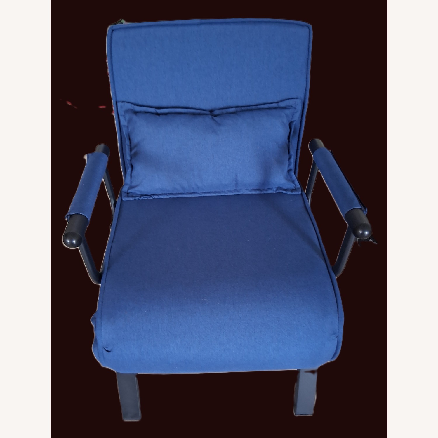 Amazon Blue Fabric Convertible Sleeper Chair - image-1