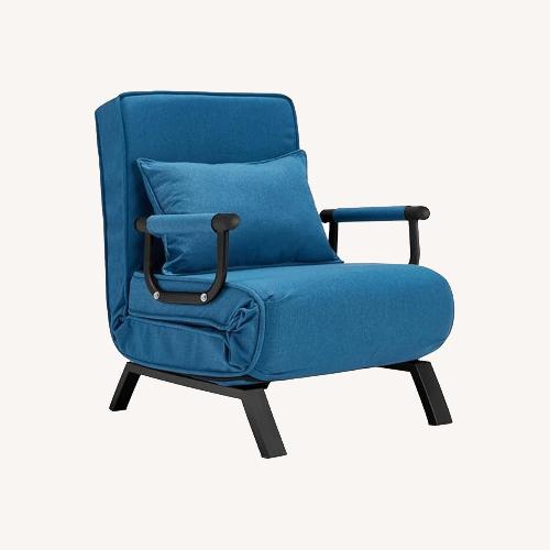 Used Amazon Blue Fabric Convertible Sleeper Chair for sale on AptDeco
