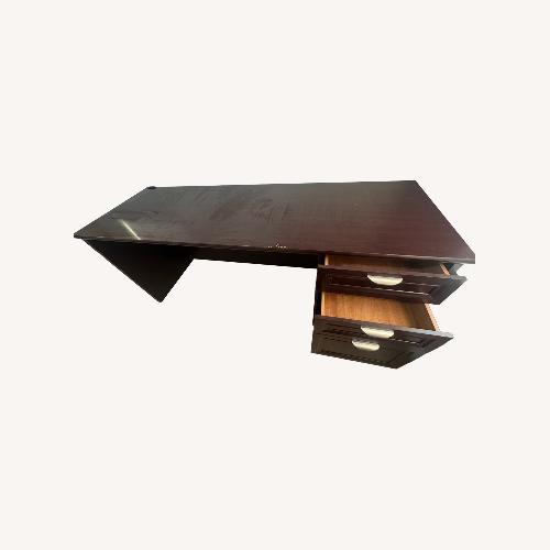 Used Large 71" Sturdy Brown Desk with Storage Drawers for sale on AptDeco