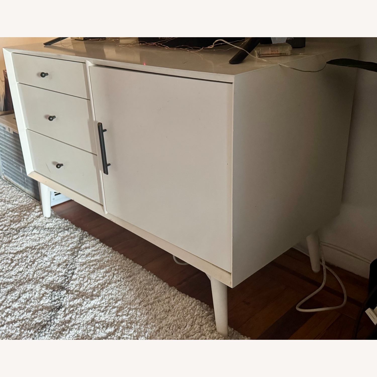 West Elm Mid-Century White Media Storage - image-2