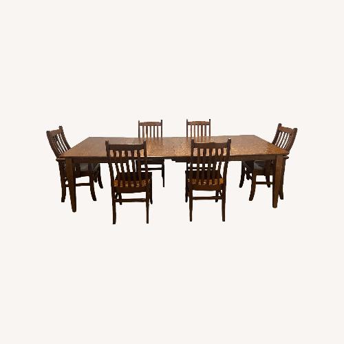 Used Simply Amish Dark Brown Wood Dining Table for sale on AptDeco