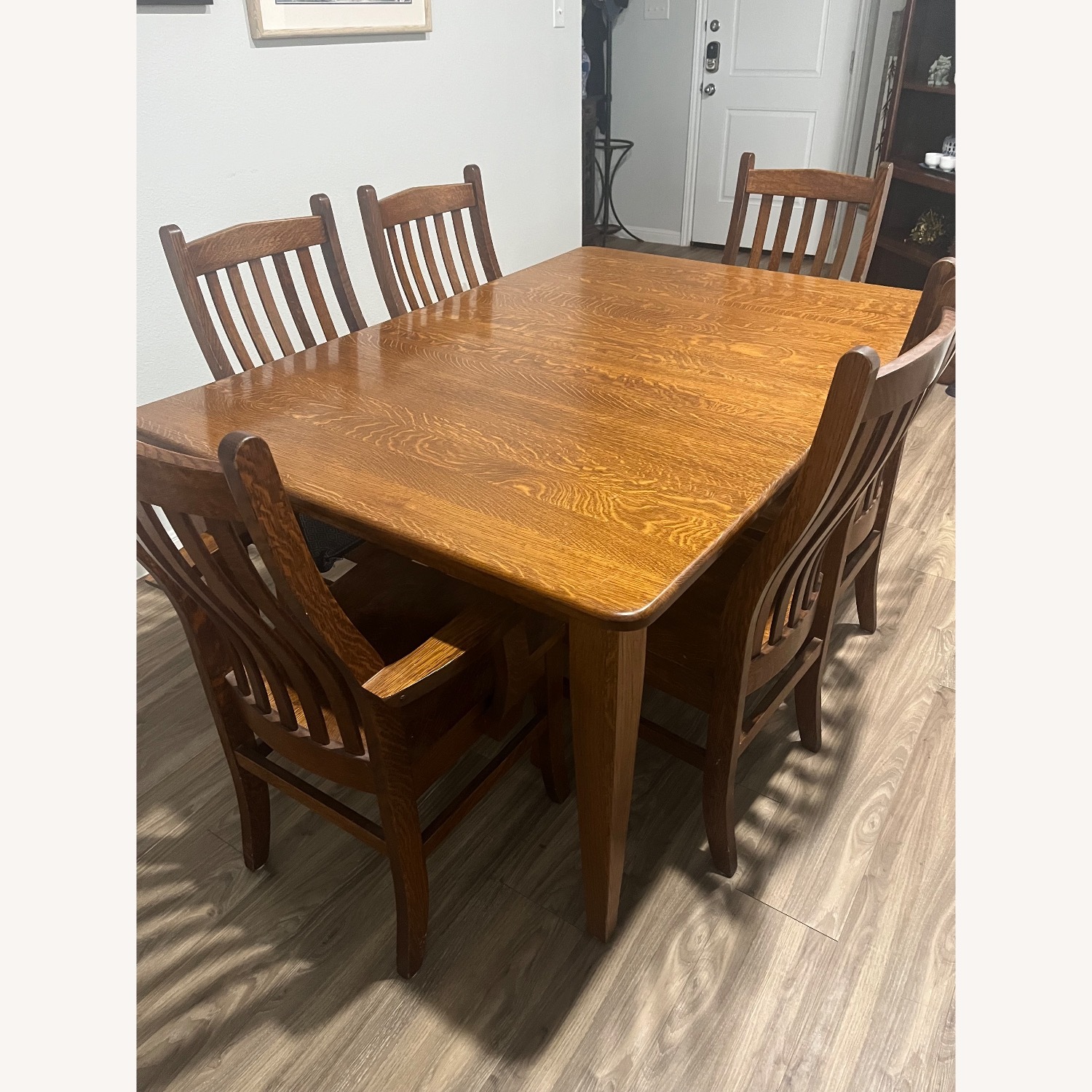 Simply Amish Dark Brown Wood Dining Table - image-1