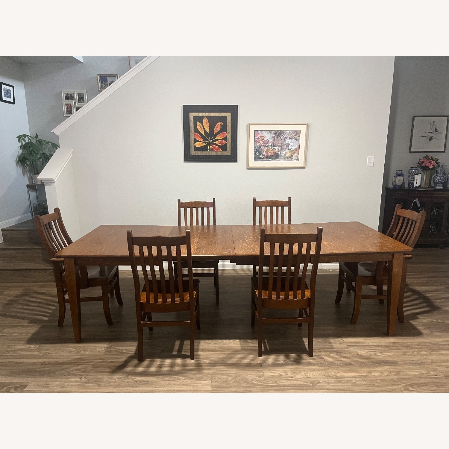 Simply Amish Dark Brown Wood Dining Table - image-2